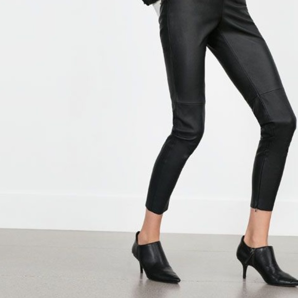 zara basic leather pants